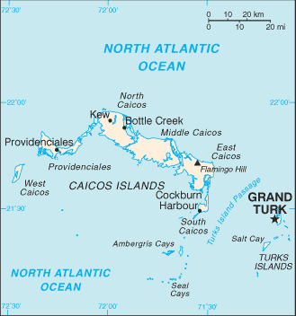 turks and caicos map