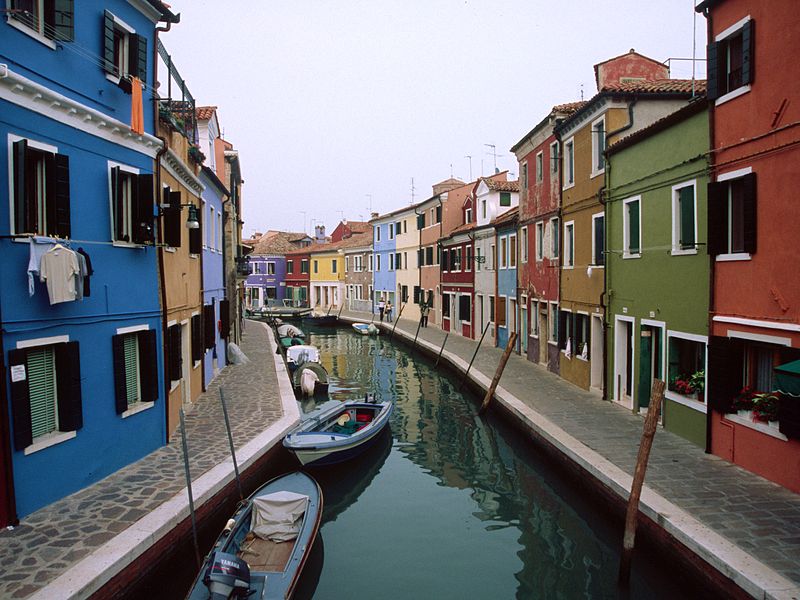 One of the many canals in Venice, Italy.