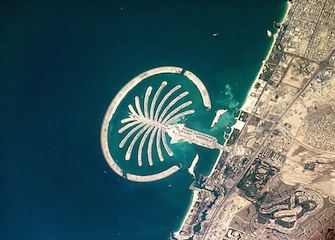 Dubai's Palm Island from NASA Satellite.