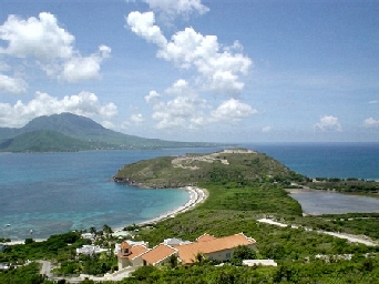 the island of nevis looking from st kitts
