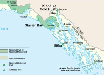 glacier bay area map