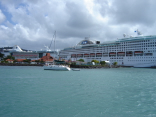 staff photo docked in st. lucia